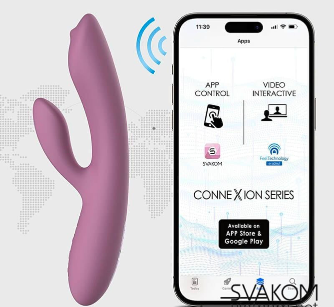 Sỉ Dương vật giả 2 nhánh rung có bi chạy Svakom TRYSTA NEO điều khiển qua app chính hãng